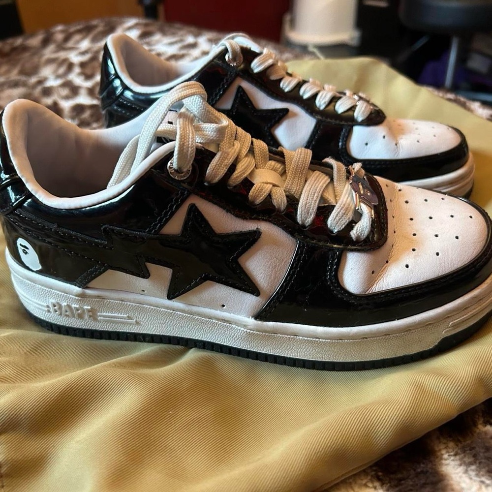 Bape Black and White Men's Sneakers